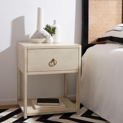 SAFAVIEH Yudi 1-Drawer 1-Shelf Accent Table Nightstand.