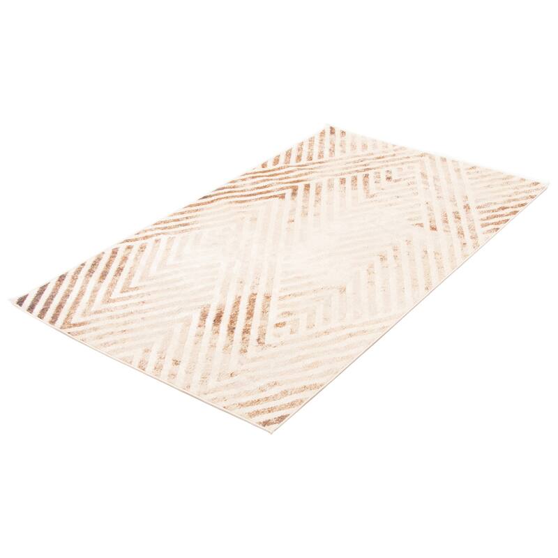 ECARPETGALLERY Machine Woven Lana Ivory Area Rug
