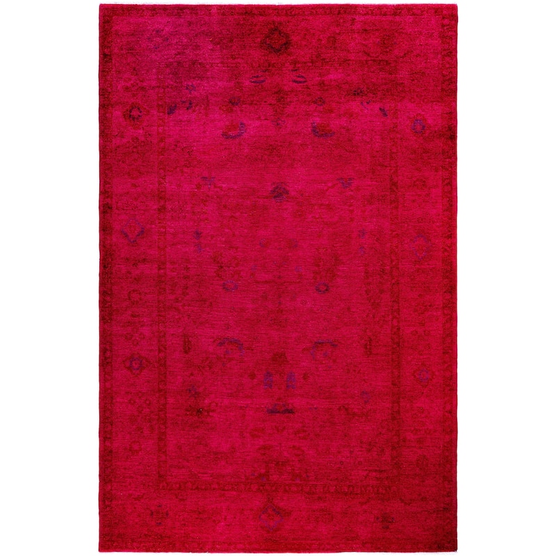 Overdyed One-of-a-Kind Hand-Knotted Area Rug - Pink - 6' 1" x 9' 3"