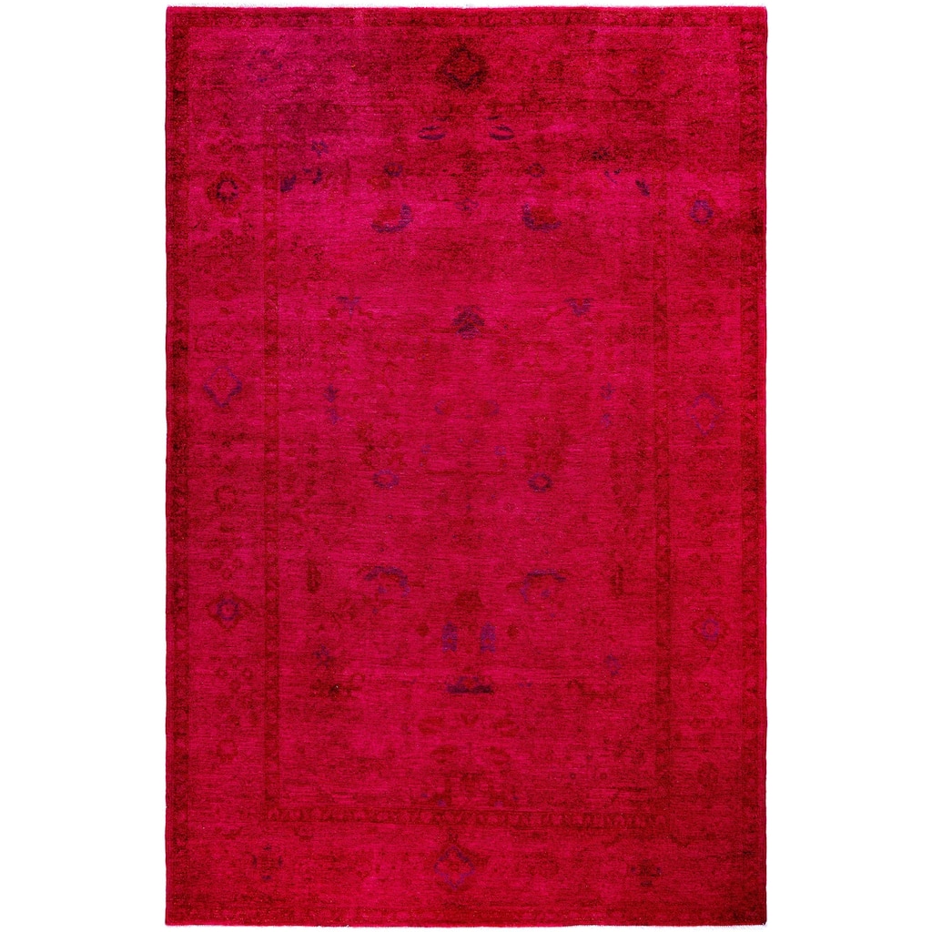Overdyed One-of-a-Kind Hand-Knotted Area Rug - Pink - 6' 1" x 9' 3"
