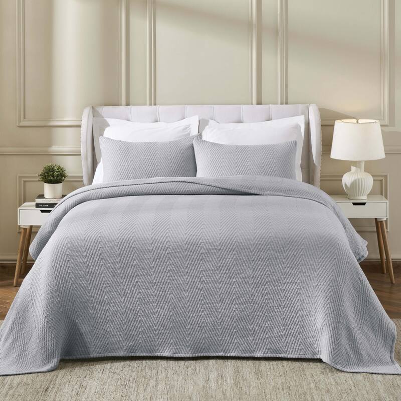 Superior Aswan Cotton Medium Weight Chevron Woven Coverlet