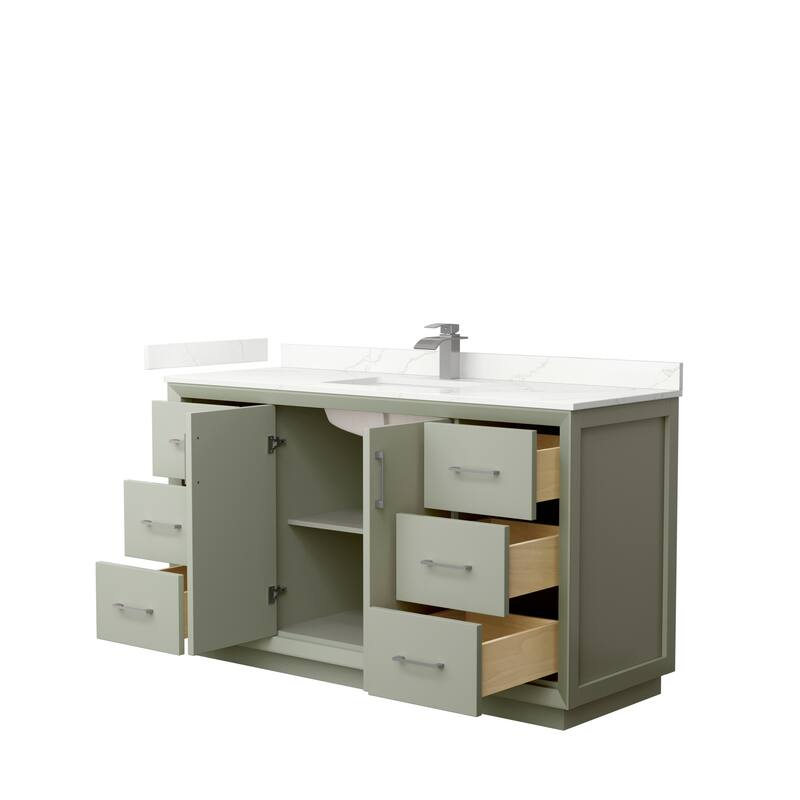 Strada 60-inch Single Vanity, Quartz Top