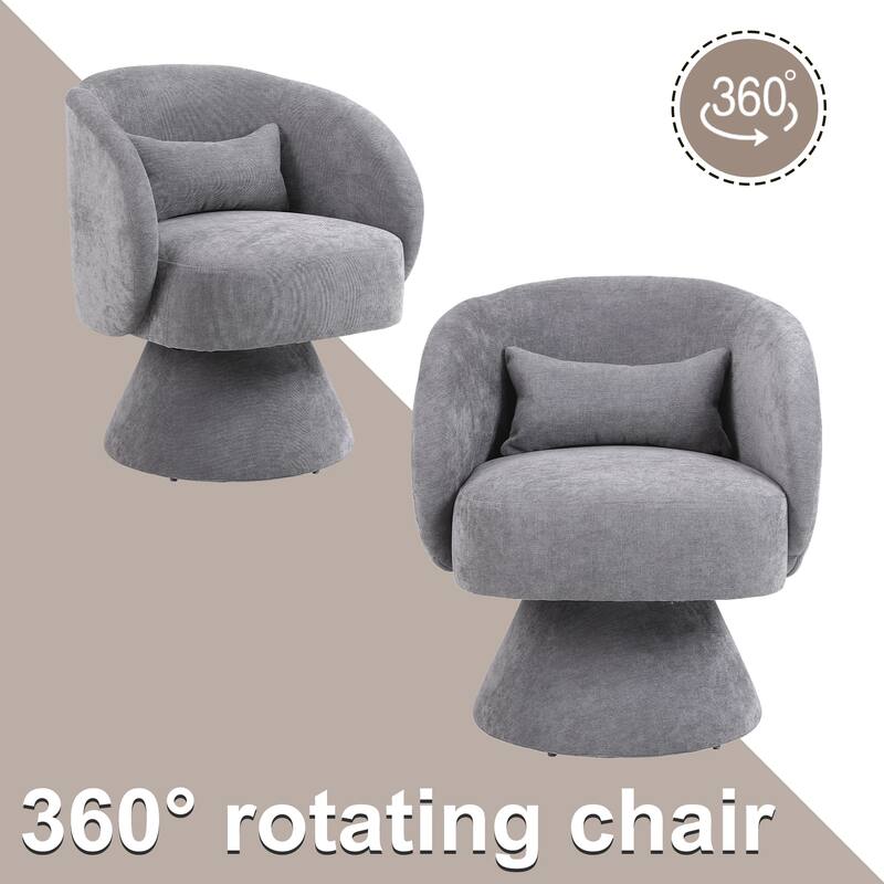 Upholstered Swivel Armchair (Set of 2)