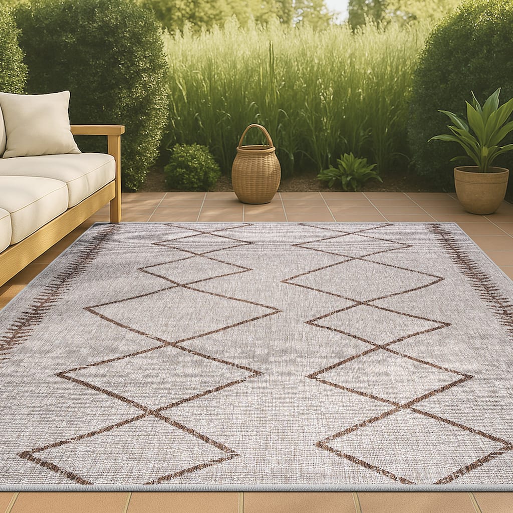 JONATHAN Y Kafel Tribal Diamond Trellis Indoor/Outdoor Area Rug