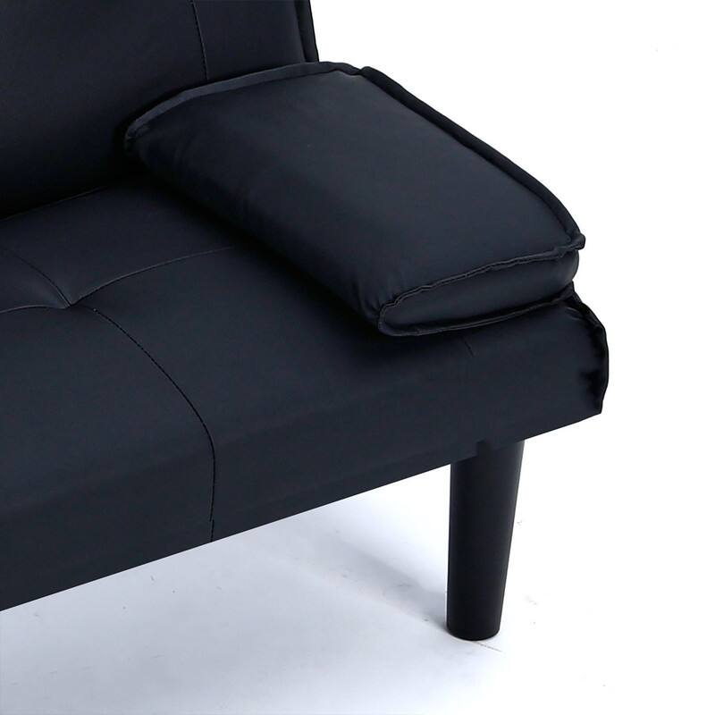 66.8" PVC Multifunctional Sofa Bed With Cup Holder