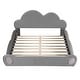 preview thumbnail 3 of 27, Queen Cloud Headboard Upholstered Bed with Rounded Footboard and Storage Pocket, Grey