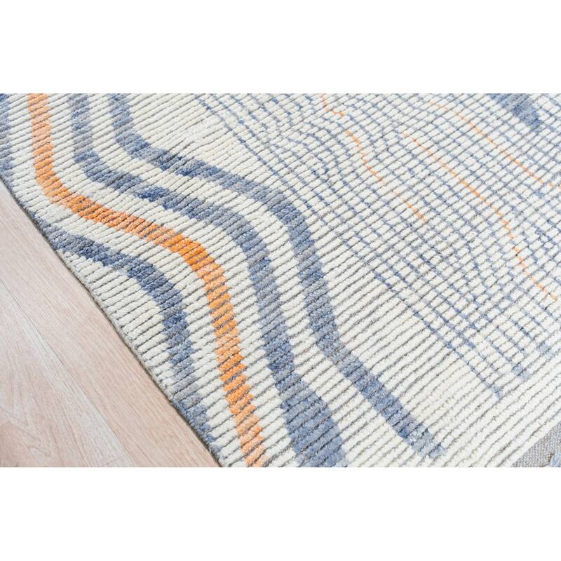 Home Decor Ivory Hand-Knotted Wool Contemporary Marrakech Handspun Area Rug. Timeless Elegance for Living Room, Bedroom, Office