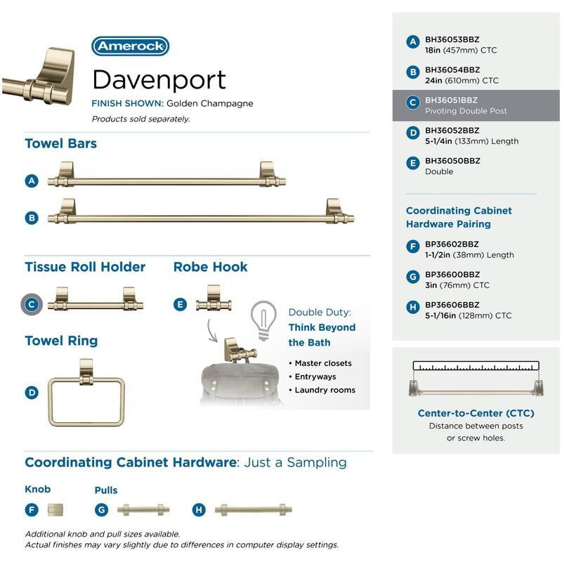 Amerock Davenport Wall Mounted Pivoting Toilet Paper Holder