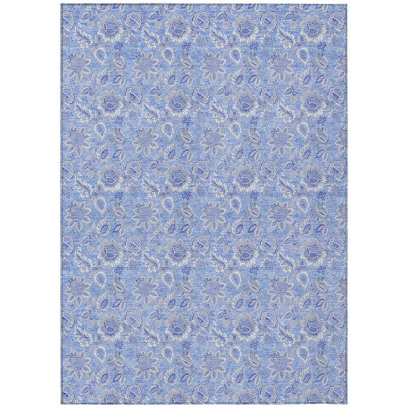 Machine Washable Indoor/ Outdoor Chantille Floral Farmhouse Rug