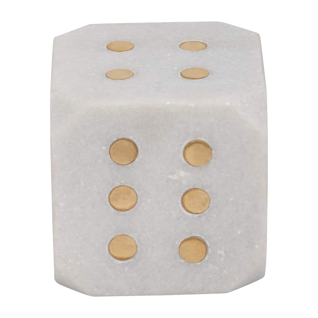 Sagebrook Home Chic Marble Dice, Exquisite Craftsmanship, Ideal for Modern Spaces - 4" x 4" x 4"