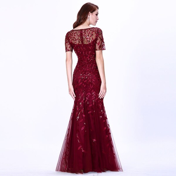 maroon fishtail dress