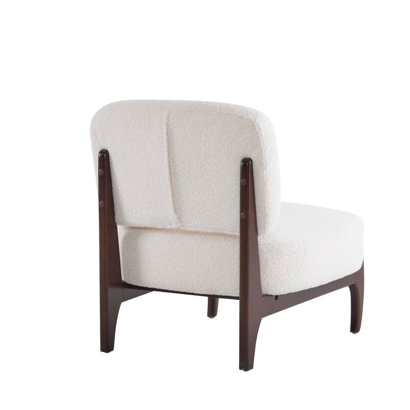 25.5" Modern Boucle Lounge Chair with Solid Wood Frame, Soft and Durable Boucle Upholstery, Perfect for Living Room