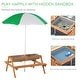 preview thumbnail 16 of 18, Outsunny Kids Picnic Table with Umbrella and Storage Inside, Sand and Water Table, Kids Outdoor Furniture - 36.5" x 33.5" x 19"