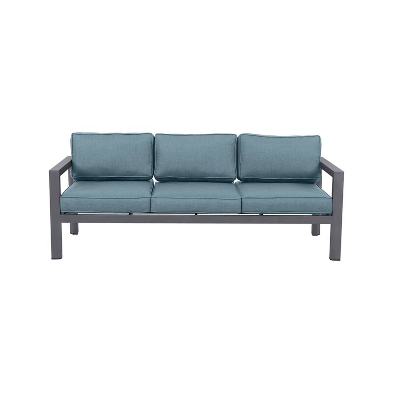 Cabo Aluminum Sofa with Gray Frame with Cushion.