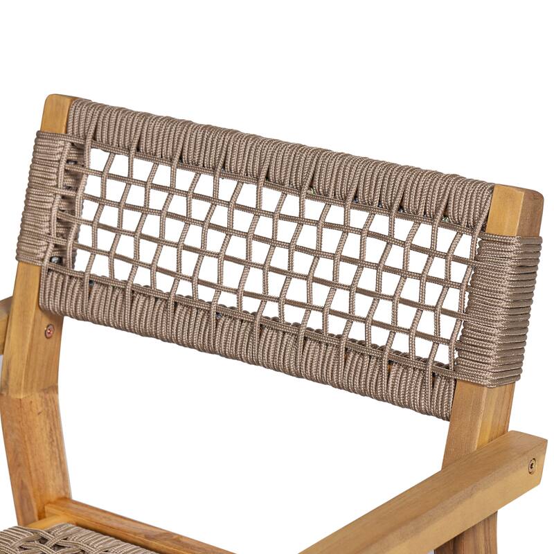 Christopher Knight Home - Lyla Outdoor Rope Woven Acacia Dining Chair Set (Only chair)