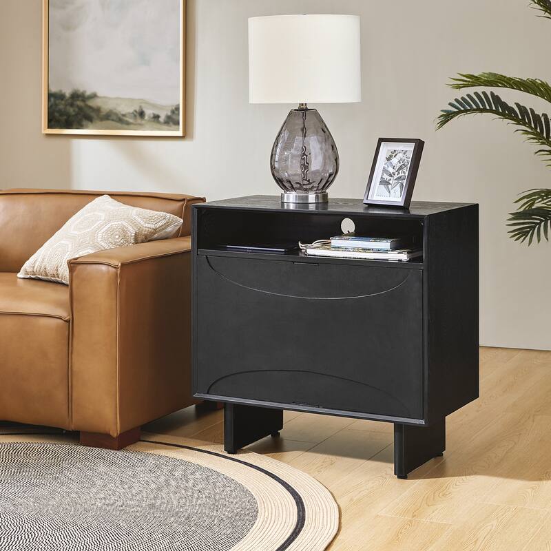 Faustus Modern 28"Tall Nightstand Set of 2 with Drawers by HULALA HOME