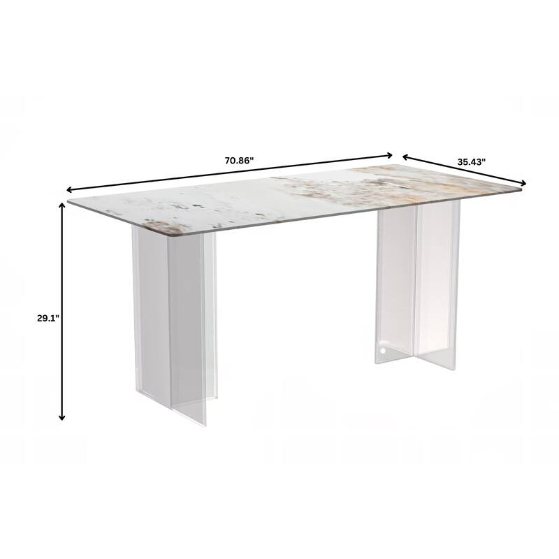 Kova Rectangular Dining Table with Sintered Stone/Glass Top