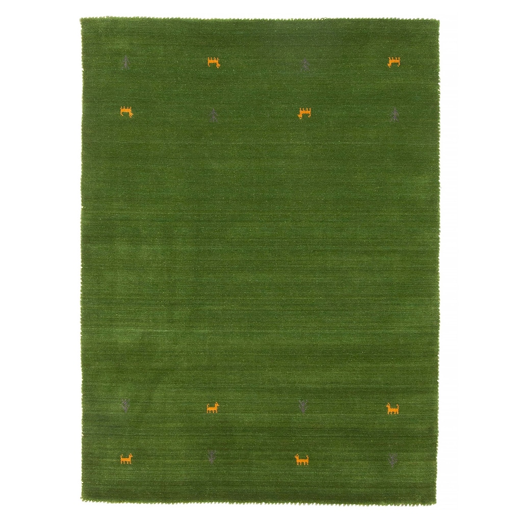 Kashkuli Gabbeh Green Rug 3'11" x 5'6" - 3'11 x 5'6