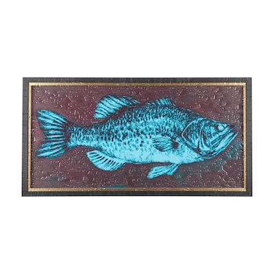 Largemouth Bass Turquoise Framed Art Print
