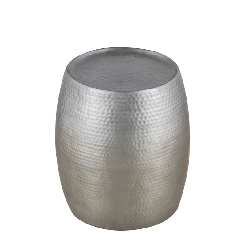ET501 Modern Contemporary Aluminum material 21" Height End Table, Side Table with Glossy Hand Hammered Design Antique
