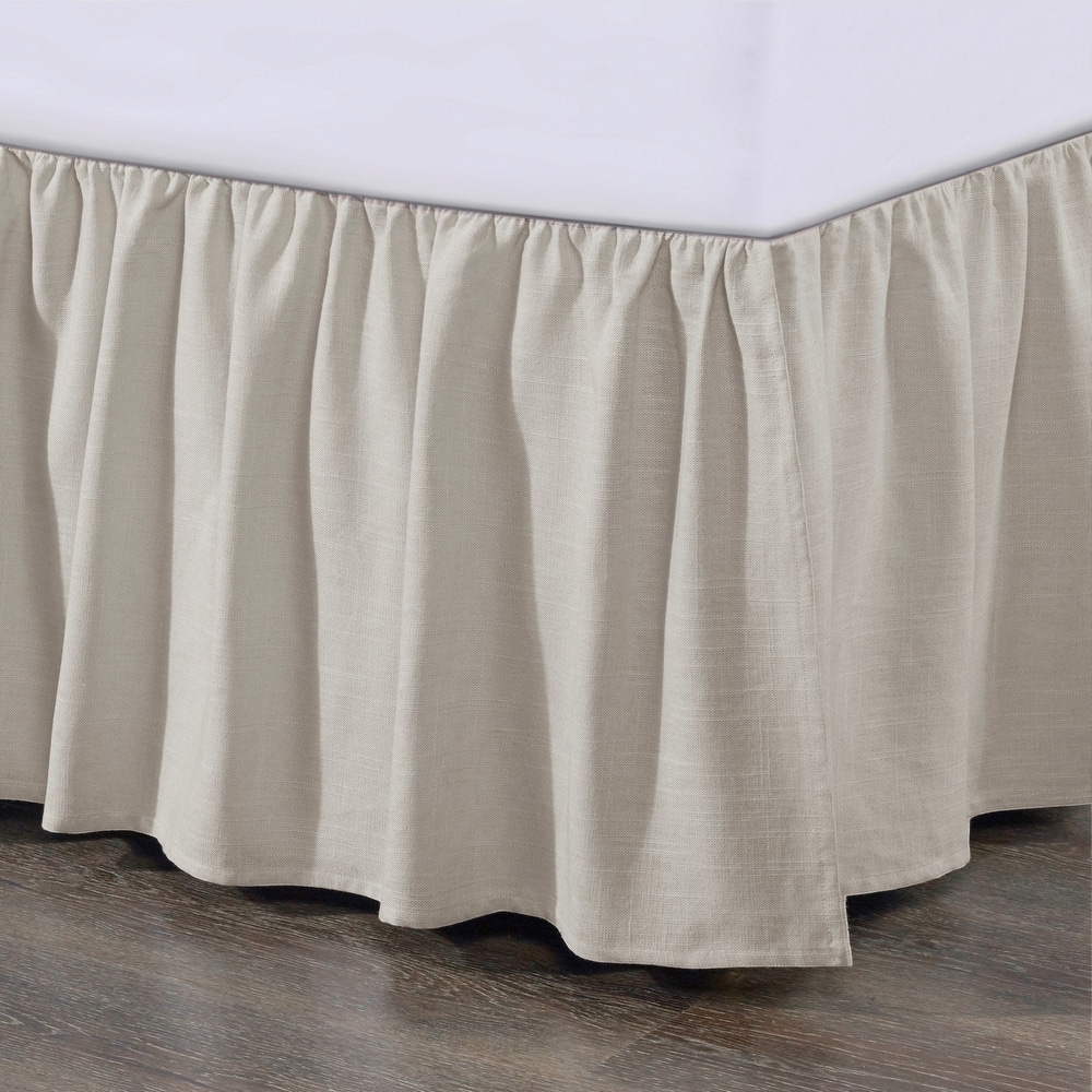 HiEnd Accents Lily Washed Linen Gathered Bed Skirt
