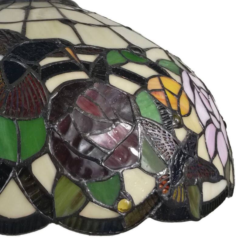 Tiffany Style Hanging Pendant Lamp 16" Wide Stained Glass Shade Game Room Ceiling Fixture Amora Lighting