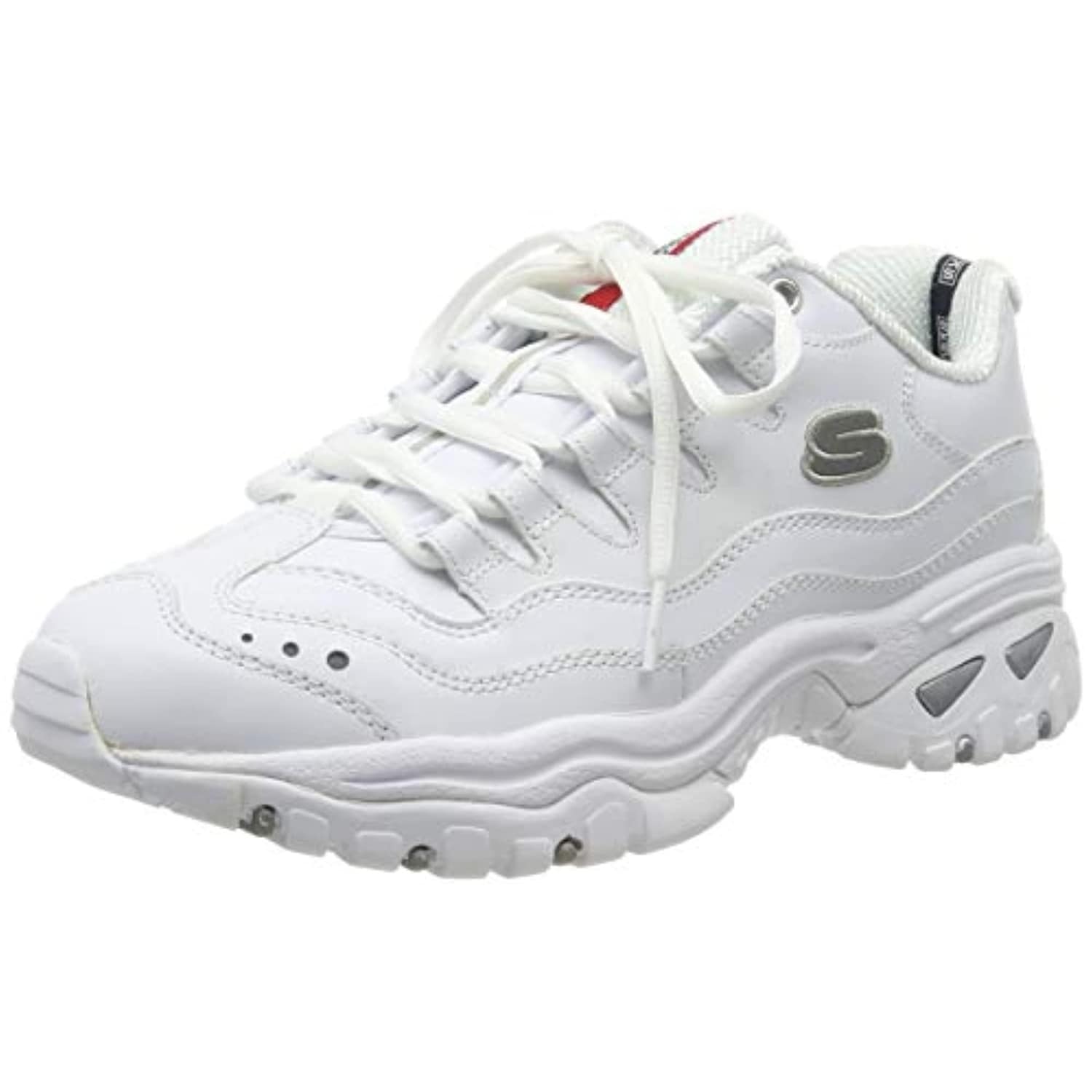 skechers mens white trainers