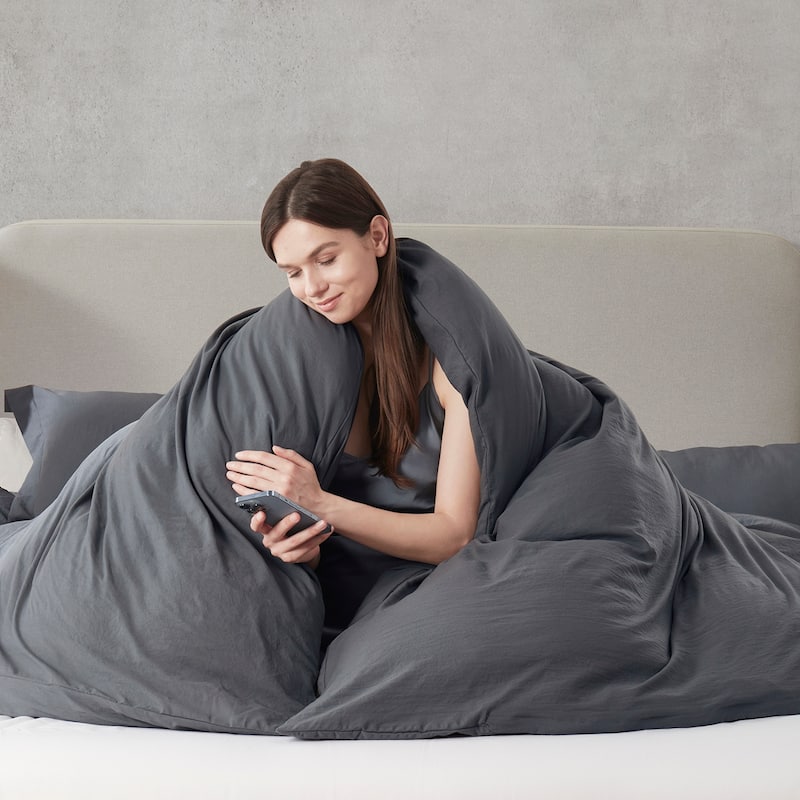 Nestl Premium Ultra Soft Pre-washed Duvet Cover Set with Zipper Closure and Corner Ties
