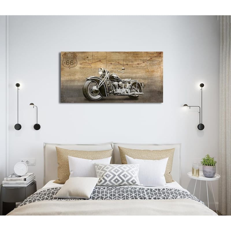 Vintage Motorcycle Canvas Wall Art