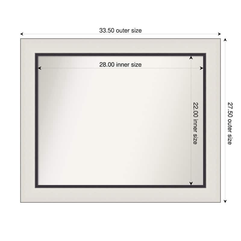Ellie Non-Beveled Framed Wall Mirror - 34 x 28 in - Ellie Silver Black