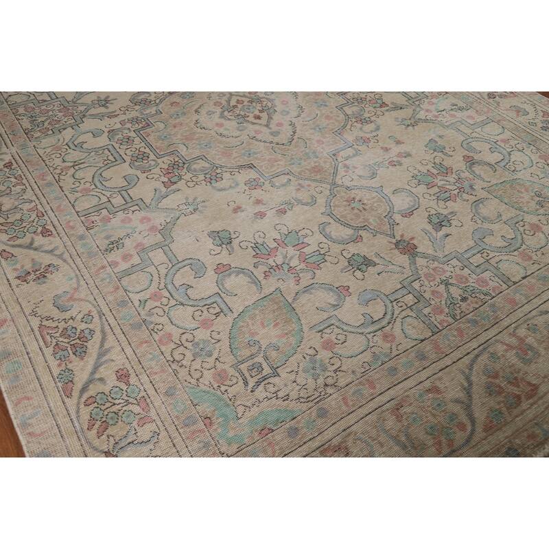 Medallion Tabriz Persian Area Rug Oriental Handmade Wool Carpet - 8'0"x 11'1"