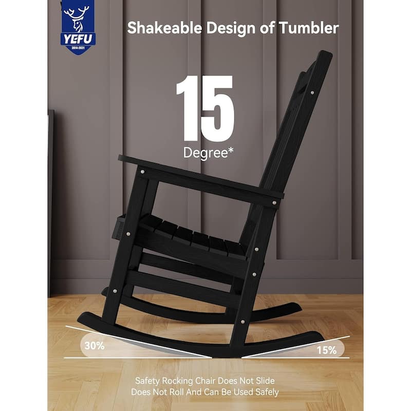 WINSOON All Weather Outdoor Rocking Chair, Set of 4