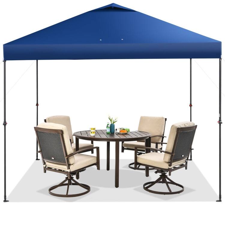 10 x 10 Feet Foldable Outdoor Instant Pop-up Canopy with Carry Bag - 10 x 10 x 6.3-9.4 ft