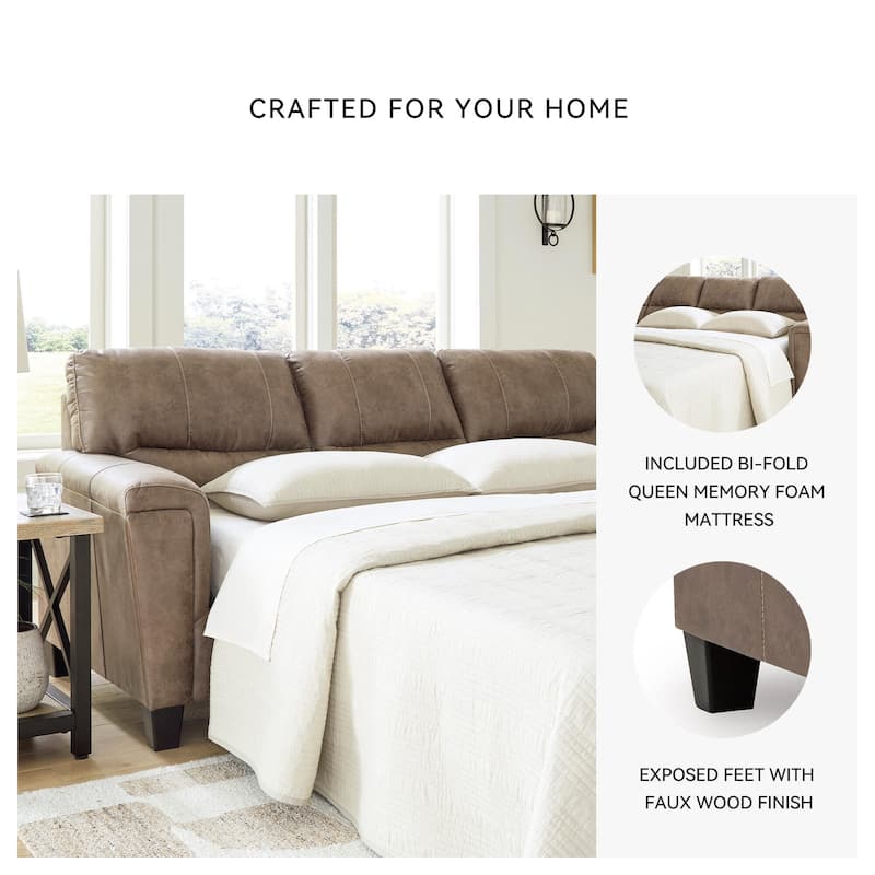Signature Design by Ashley Navi Fossil Queen Sofa Sleeper - 89" W x 38" D x 39" H