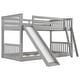 preview thumbnail 7 of 19, Twin Over Twin Floor Bunk Bed with Convertible Slide&Ladder, Wooden Low Bunk Bed Frame for Kids Girls Boys, No Box Spring Needed