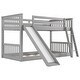 preview thumbnail 15 of 16, Twin over Twin Bunk Bed with Convertible Slide and Ladder, White