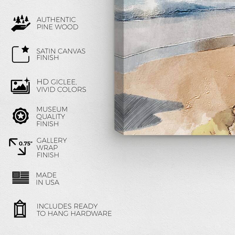 Wynwood Studio Canvas Nature and Landscape Coastal Tide Brown and Tan Nautical & Coastal Wall Art Canvas Print