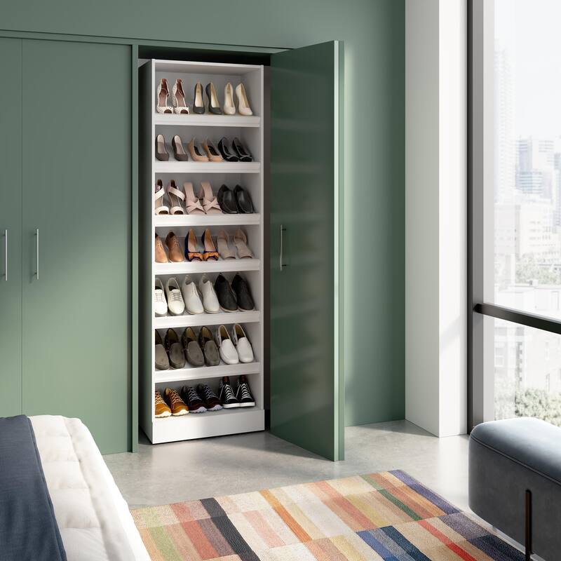 Bestar Florence 25W x 16D Modular Shoe Shelf Closet System - White