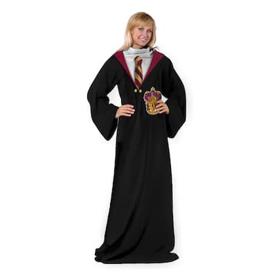Warner Brothers Harry Potter Hogwarts Rules Silk Touch Comfy Throw with Sleeves