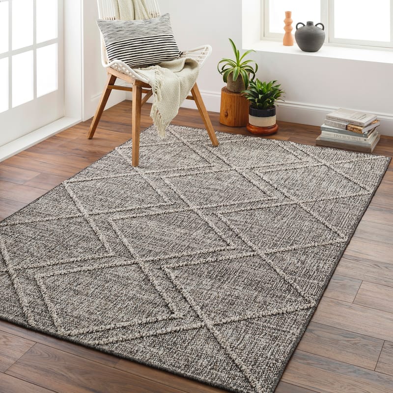Livabliss Sarasota Outdoor Safe Diamond Stripe Area Rug