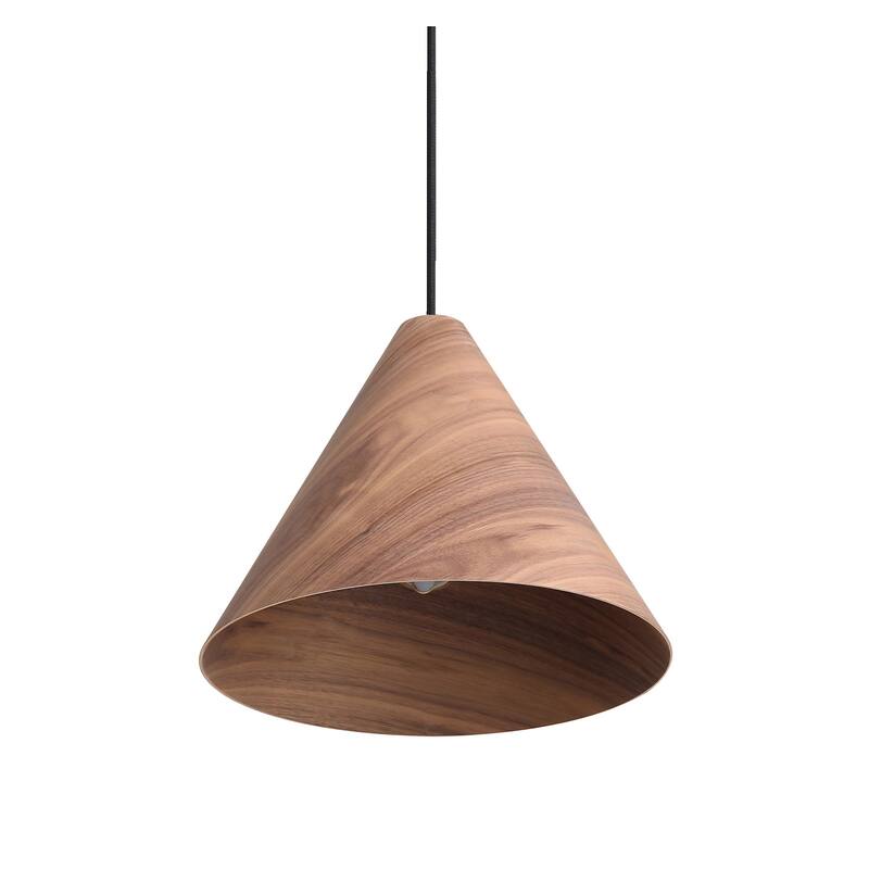 Golden Lighting 3988-13 Conique 13" Wide Pendant - Light Walnut