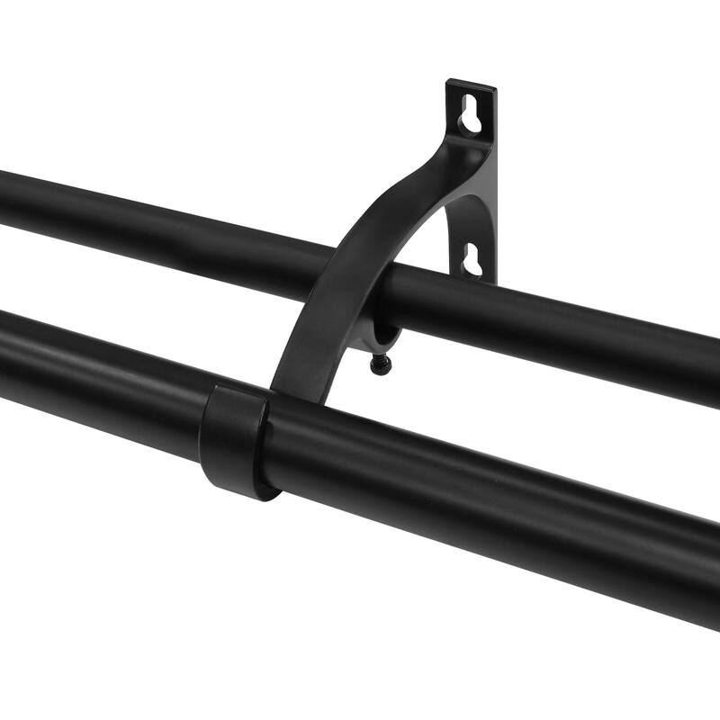 Lumi 1" Double Curtain Rod Set - Crystal Square finials