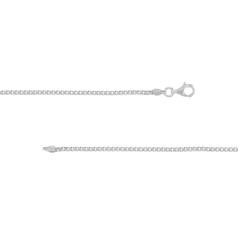 Curata 925 Sterling Silver Rhodium 2.1mm Round Box Chain for Men