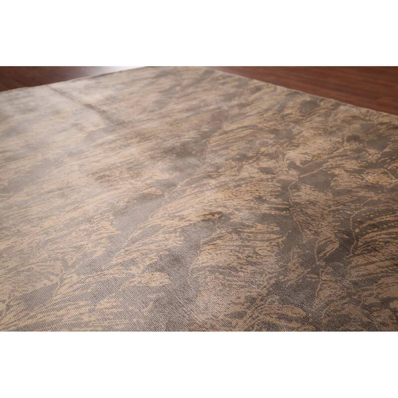 Abstract Indian Area Rug Hand-Knotted Oriental Wool Carpet - 5'8"x 7'10"