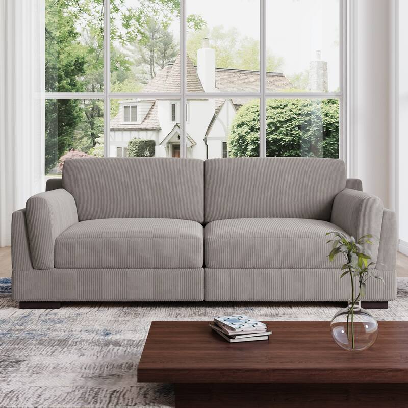 90" Corduroy Modular Sofa Reclining Sectional