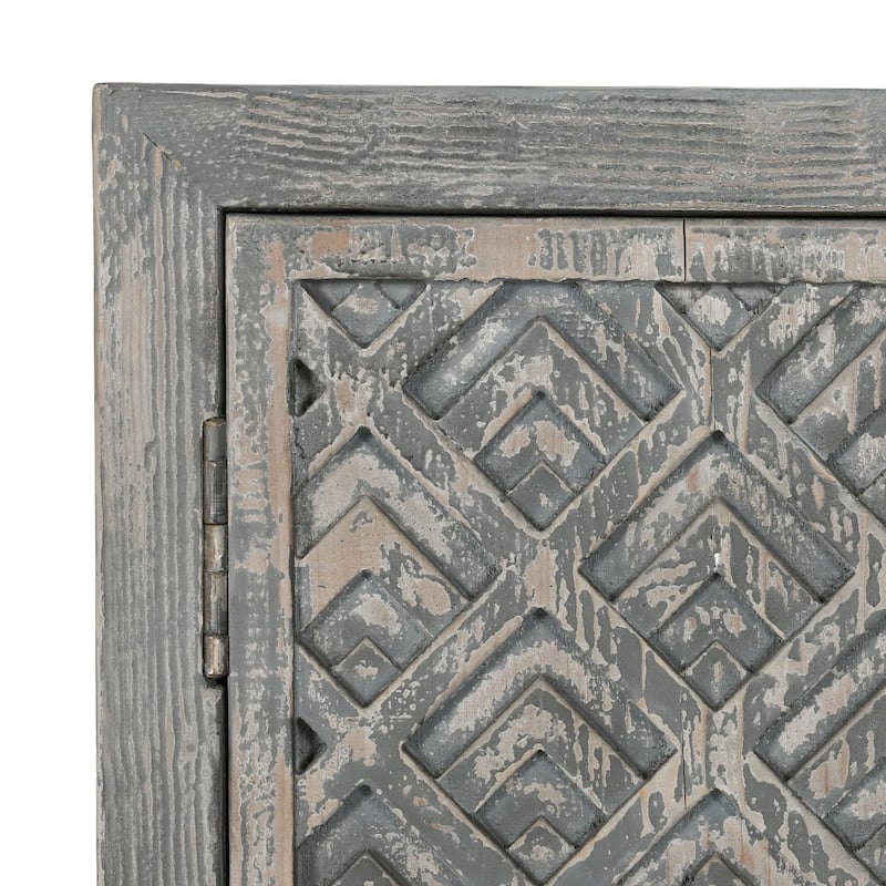 Classic Home Jonas 6-Door Antique Blue Sideboard Buffet - 103Wx19Dx36H