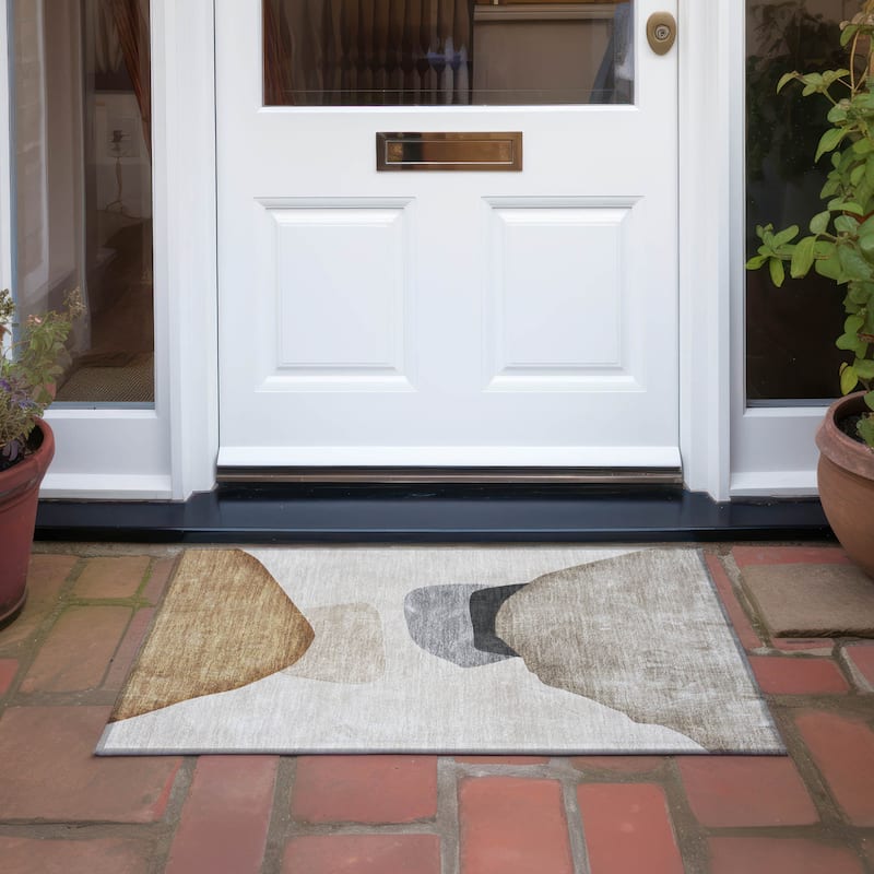Namo Artistic Abstract Weather Resistant Classic Meets Modern Outdoor Rug