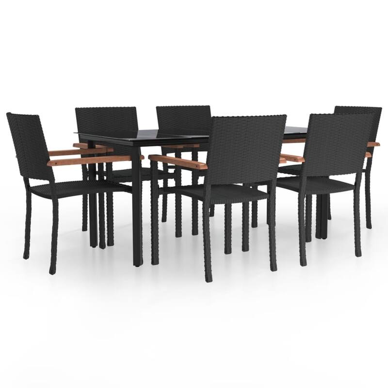 vidaXL Patio Dining Set Outdoor Dining Set Garden Table and Chair Set Black