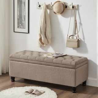 Button Down Bench Upholstered Tufted Button Storage Bench - Bed Bath & Beyond - 41494205
