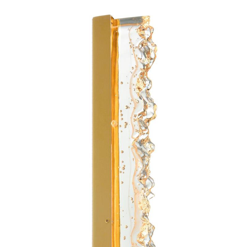 Stagger Integrated LED 24in Brass Vanity Light with Handcrafted Glass